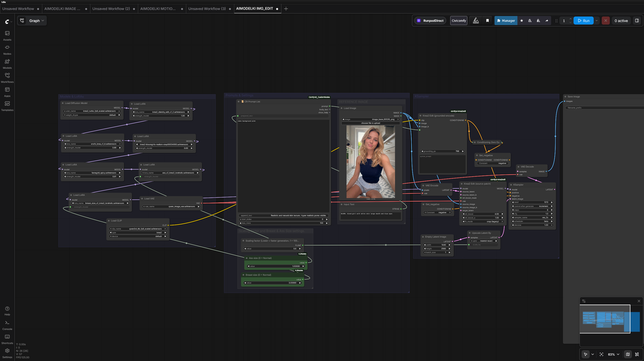 Zrzut: workflow otwarty w ComfyUI